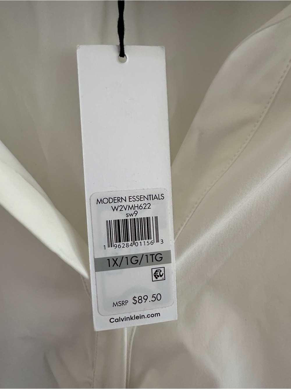 Calvin Klein Ivory Ruched-Front Button Down Shirt - Picture 2 of 6